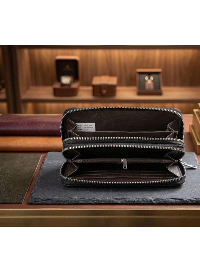 Long Leather Wallet for Men & Women – Stylish Black Design for Money Card Mobile Phone Large Capacity for Daily Use and Travel - Image 5