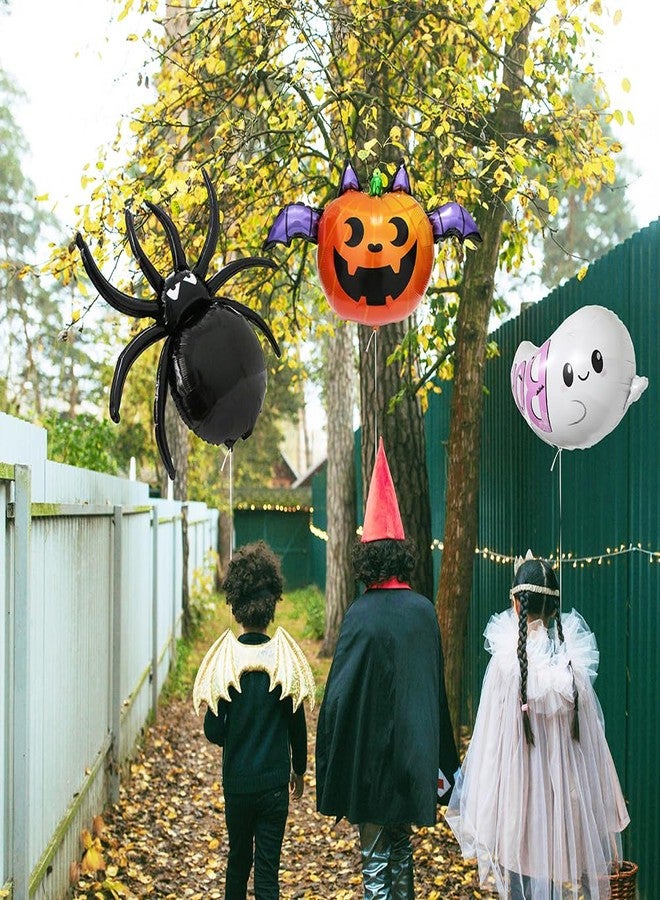 Deermon Halloween Scary Pumpkin Foil Balloons, Jumbo Jack O Lantern Pumpkin Mylar Balloon for Spooky Trick-or-Treating, Haunted House, Halloween Baby Shower Birthday Party Supplies - Image 4