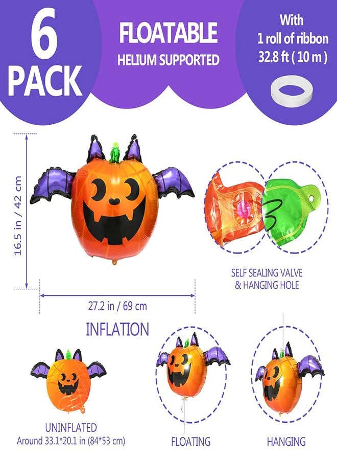 Deermon Halloween Scary Pumpkin Foil Balloons, Jumbo Jack O Lantern Pumpkin Mylar Balloon for Spooky Trick-or-Treating, Haunted House, Halloween Baby Shower Birthday Party Supplies - Image 5