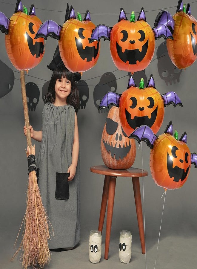 Deermon Halloween Scary Pumpkin Foil Balloons, Jumbo Jack O Lantern Pumpkin Mylar Balloon for Spooky Trick-or-Treating, Haunted House, Halloween Baby Shower Birthday Party Supplies - Image 3