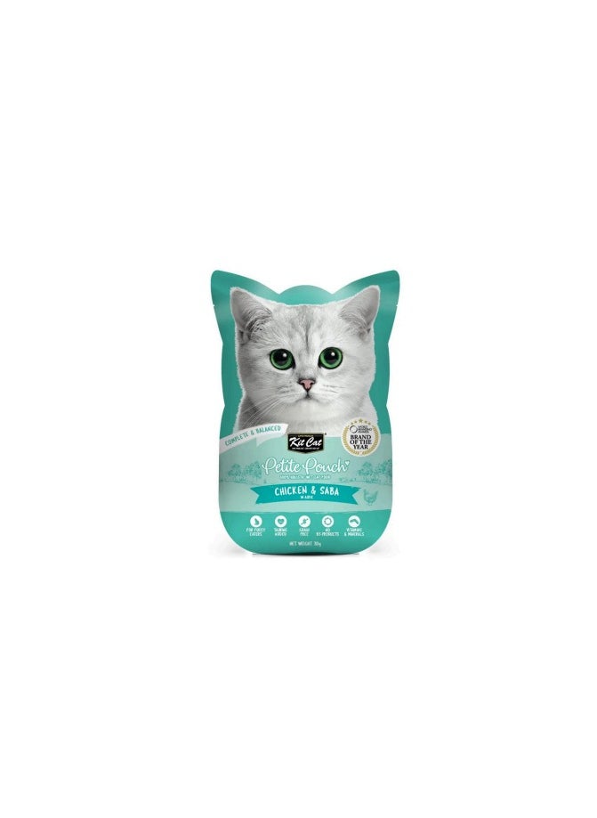 Kit Cat Kitcat Petite Pouch Complete Food-Chicken & Saba 70g 