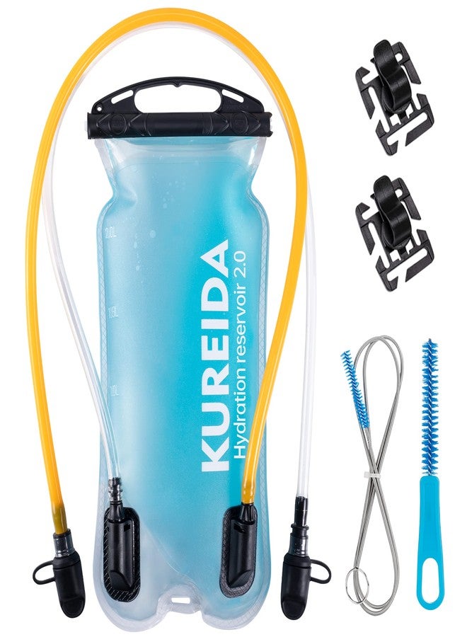 KUREIDA Dual Hydration Bladder 2 Liter,Water Bladder for Hiking Backpack Leak Proof,Water Reservoir for Hydration Pack,BPA Free,Carry Water and Electrolytes,TPU Material - Image 1