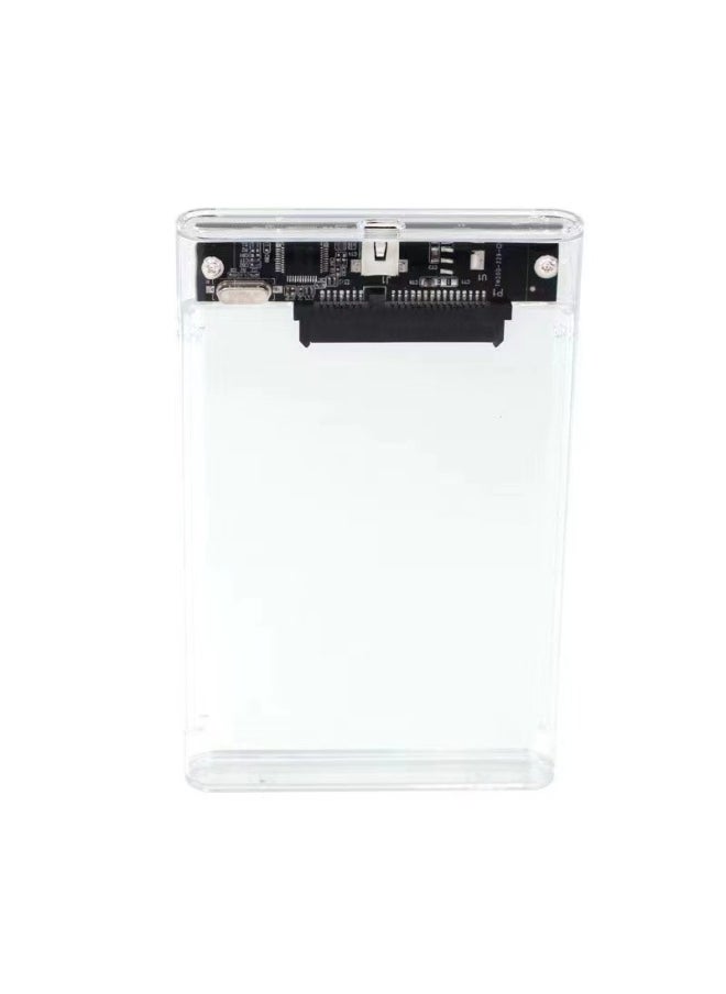 Generic USB2.0 Transparent Hard Drive Enclosure SATA Interface Mechanical SSD Neutral 2.5inch Hard Drive Enclosure-Color:Transparent  - Image 1
