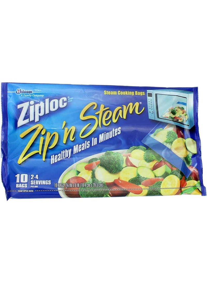 Ziploc Ziploc ZipN Steam Cooking Bags Medium 10Count Pack of 4  - Image 4