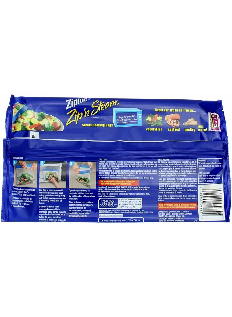 Ziploc Ziploc ZipN Steam Cooking Bags Medium 10Count Pack of 4  - Image 3