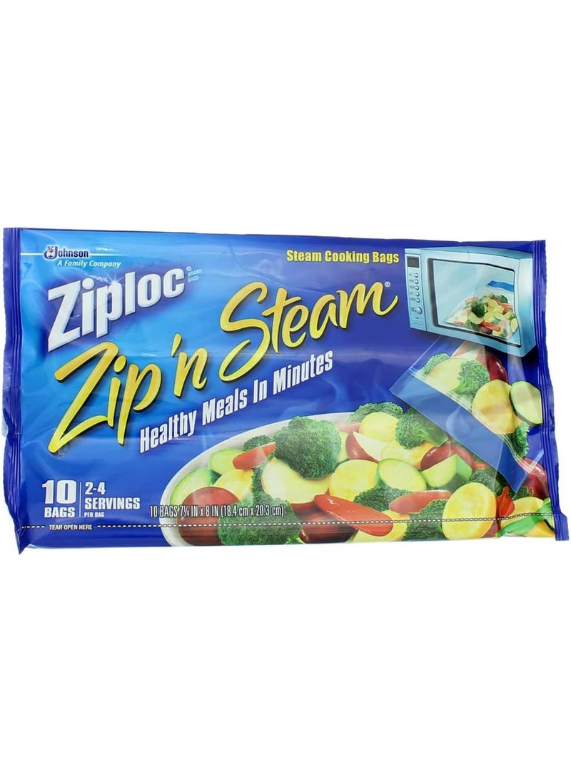 Ziploc Ziploc ZipN Steam Cooking Bags Medium 10Count Pack of 4  - Image 2