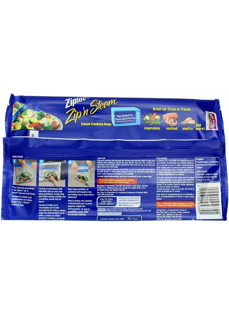 Ziploc Ziploc ZipN Steam Cooking Bags Medium 10Count Pack of 4  - Image 5