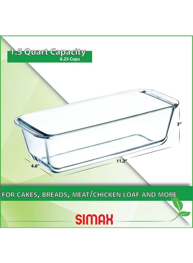 SIMAX Glassware Classic 1.5 Quart Loaf Dish, Glass Loaf Pan, Heat, Cold and Shock-Proof Borosilicate Glass, Made in Europe, Dishwasher Safe, 11” x 4.8” x 3” - Image 4