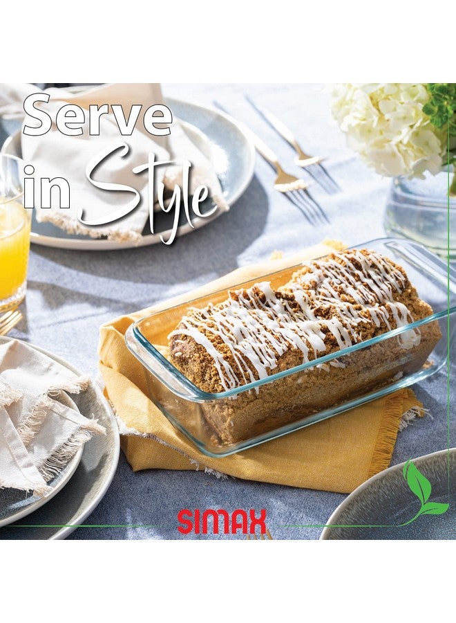 SIMAX Glassware Classic 1.5 Quart Loaf Dish, Glass Loaf Pan, Heat, Cold and Shock-Proof Borosilicate Glass, Made in Europe, Dishwasher Safe, 11” x 4.8” x 3” - Image 2