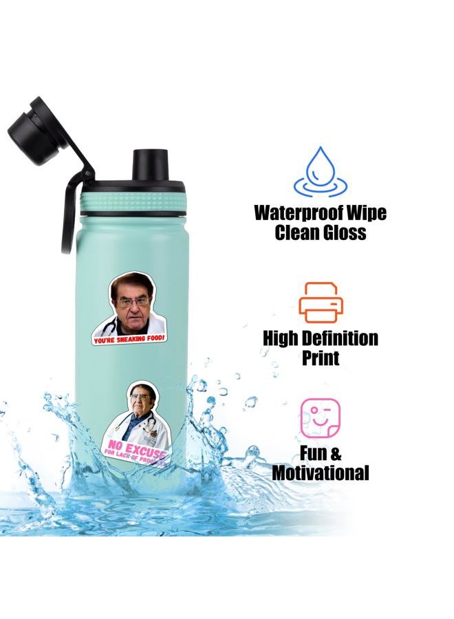 Hambli 48 Pack Dr Now Stickers - Dr. Nowzaradan Funny Stickers - Dr. Now Weight Loss Stickers Quotes - 3”x3” Fun Motivational Dr Nowzardan Vinyl Gloss Decals for Water Bottles, Laptops & More - Image 4