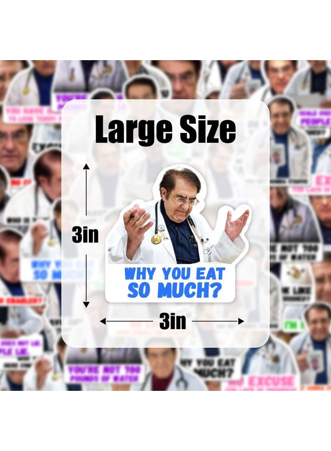 Hambli 48 Pack Dr Now Stickers - Dr. Nowzaradan Funny Stickers - Dr. Now Weight Loss Stickers Quotes - 3”x3” Fun Motivational Dr Nowzardan Vinyl Gloss Decals for Water Bottles, Laptops & More - Image 3