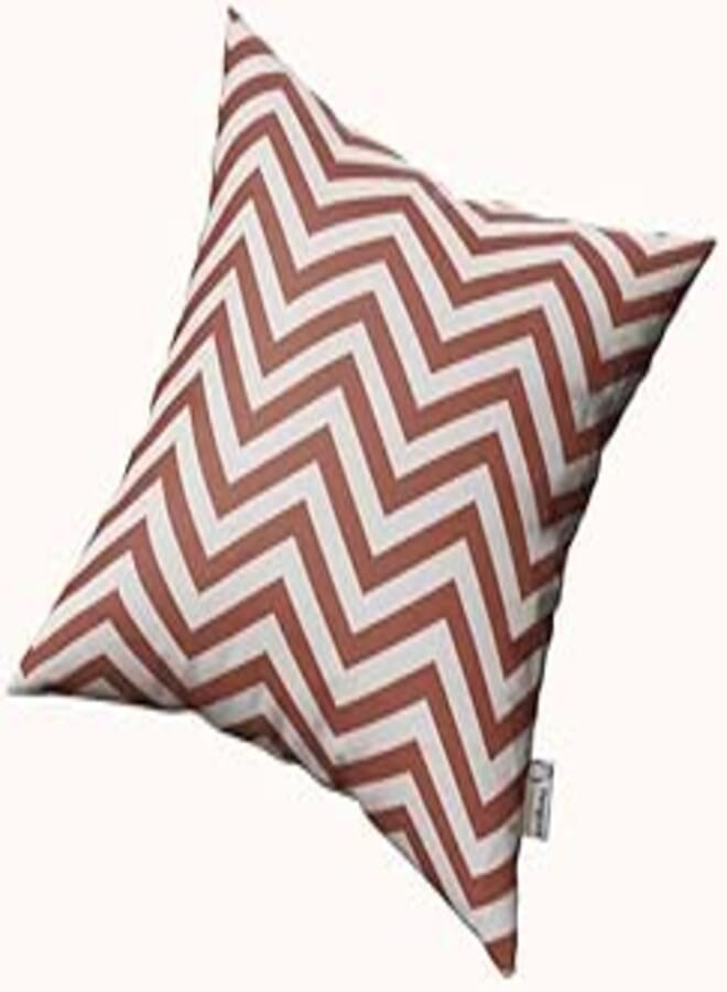 Decorative Pillow Plush - 50 * 50 - Brown Zigzag
