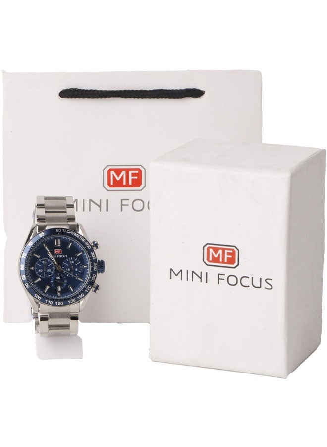 MINIFOCUS Men's Casual Sports Watch by Mini Focus with Navy Dial and Silver Metal Strap – Elegant Chronograph Design, Water-Resistant with High Precision Performance MF0403G - Image 5