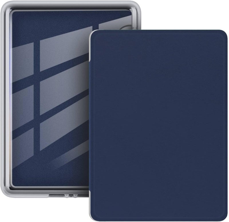 Vurtboly Acrylic Case for All-new 7" Kindle Paperwhite 12th Generation 2024&Kindle Colorsoft Signature Edition 2024, Ultra Clear Hard Transparent Cover Back Light Shell with Auto Wake/Sleep (NavyBlue) - Image 1