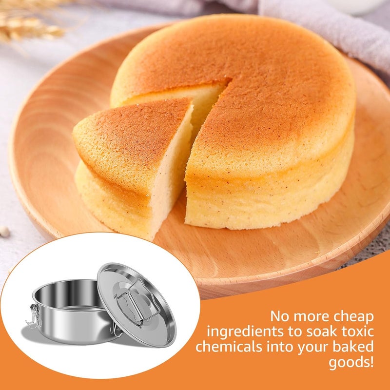 windforgecraft Stainless Steel Flan Mold with Lid and Handle Flan Pan Round Flan Plate Cake Baking Flan Maker Cake Pan 1.5QT Capacity Baking Flan Maker with Spatula for Cheese Cake Chocolate Cupcake Pudding - Image 5