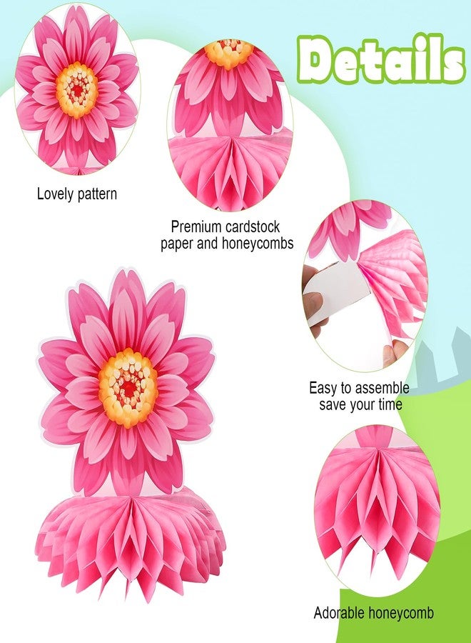 Hedeey 9 Pieces Spring Flower Centerpieces for Tables, Honeycomb Spring Birthday Party Decorations, Baby Shower Centerpieces for Girls, Spring Decorations for Office, Mothers Day Decorations (Flower) - Image 3
