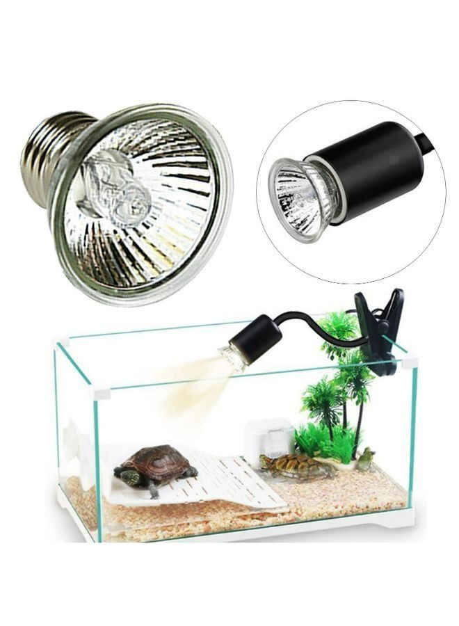 Generic Reptile Ceramic Heat Lamp Holder with UVA UVB 50W Bulb Light  - Image 2