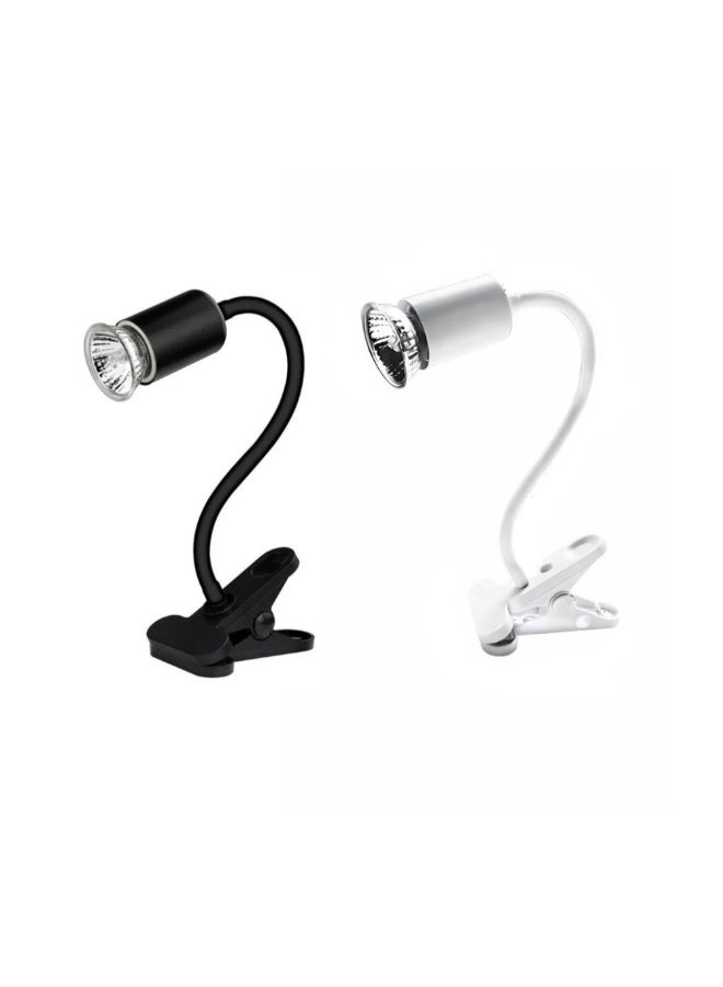 مصباح حراري للزواحف، حامل إضاءة طويل مع مشبك - بدون لمبة - (أسود / أبيض) - Image 2