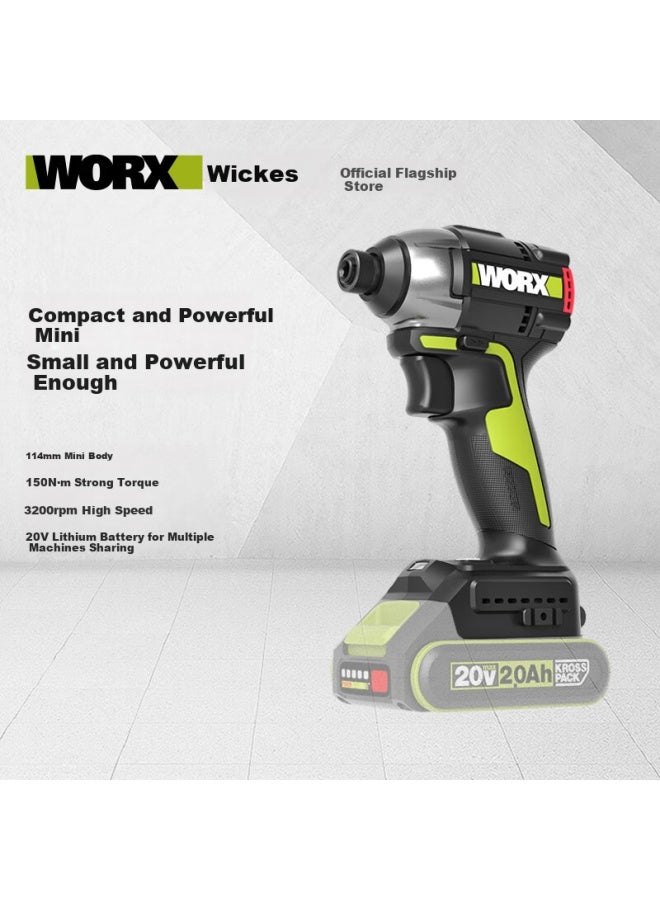 Worx 20v Brushless Mini Electric Screwdriver Wu292ds.9 , Lithium Battery Hand Drill, Electric Screwdriver - Image 1