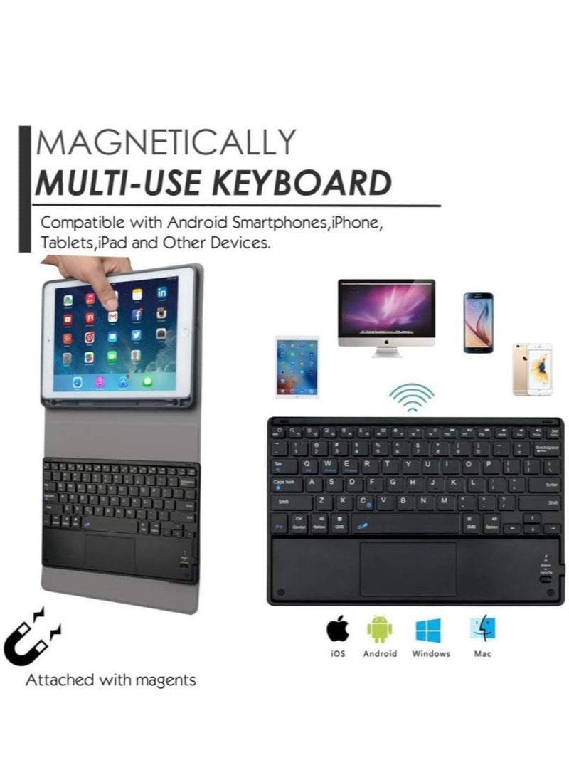 iPad Keyboard Case for iPad Pro 11 2018/2020/2021 iPad Cover with Keyboard Built-in Touchpad & Pencil Holder (for iPad 11", Black)