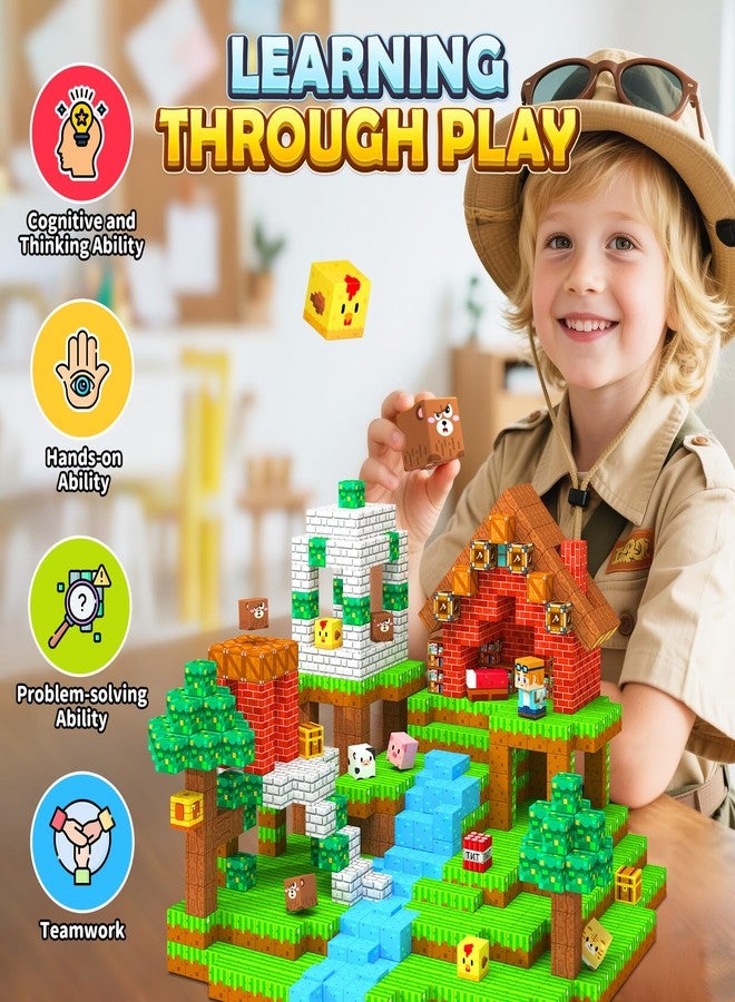 Coodoo كتل مغناطيسية، بلاط مغناطيسي لبناء الكتل، ألعاب STEM مونتيسوري للأطفال الصغار، للأولاد والبنات من عمر 3 سنوات فما فوق، ألعاب تعليمية للبناء في الهواء الطلق، هدايا حسية تعليمية لا بد منها في الفصل الدراسي (0.8 بوصة) - Image 4