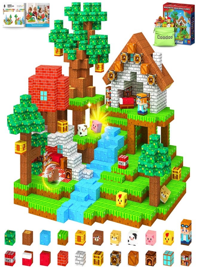 Coodoo كتل مغناطيسية، بلاط مغناطيسي لبناء الكتل، ألعاب STEM مونتيسوري للأطفال الصغار، للأولاد والبنات من عمر 3 سنوات فما فوق، ألعاب تعليمية للبناء في الهواء الطلق، هدايا حسية تعليمية لا بد منها في الفصل الدراسي (0.8 بوصة) - Image 1