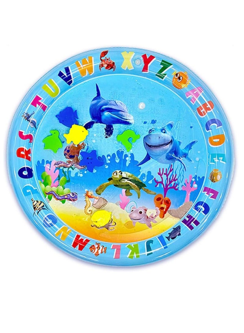 Pet Water Sensory Play Mat for Cats, 65 x 65cm, Floating Toy (Ocean Themed) - Image 1