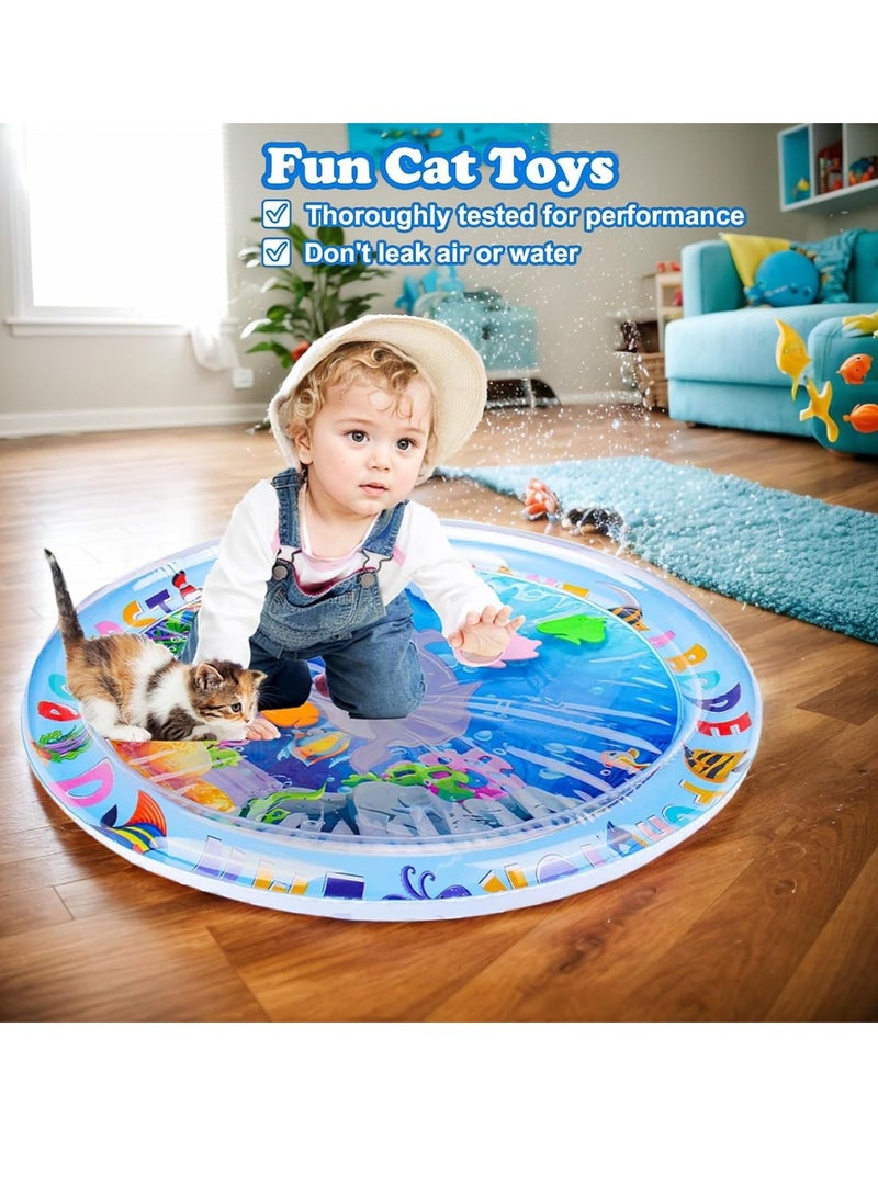 Pet Water Sensory Play Mat for Cats, 65 x 65cm, Floating Toy (Ocean Themed) - Image 4