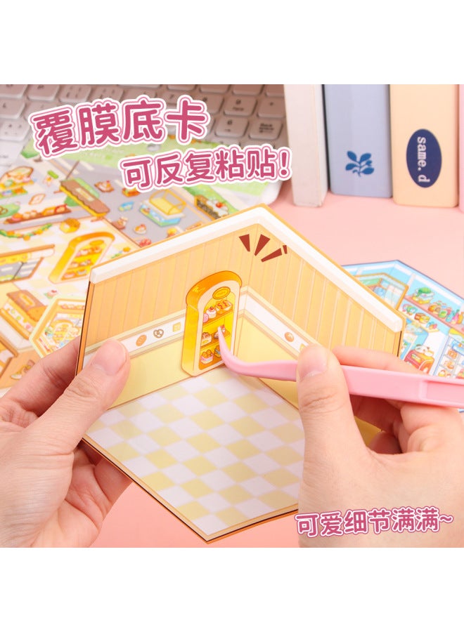 HELPS Cartoon Landscaping Stickers Cute 3d Miniature Cabin Handmade Diy Decompression Landscaping Hand Account Sticker Painting - Image 3