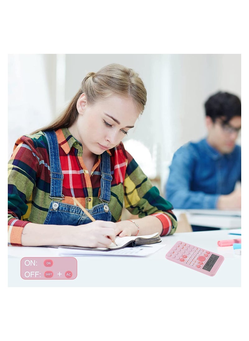 SYOSI 2 Line Standard Scientific Calculator, Portable and C ute School Office Supplies, Suitable for Primary School to College Student Use   Pink  - Image 3