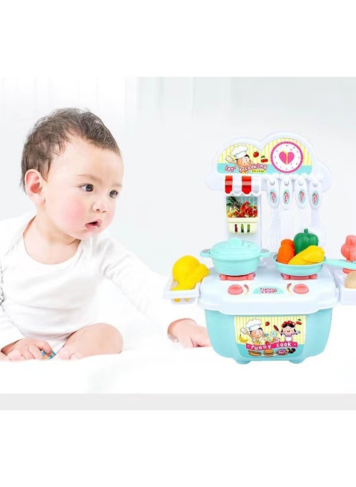 Goolsky Kids Play Kitchen Playset for Toddlers Toy Kitchen Sets Pretend Play Food Toy for Kids Ages 3-5  - Image 1