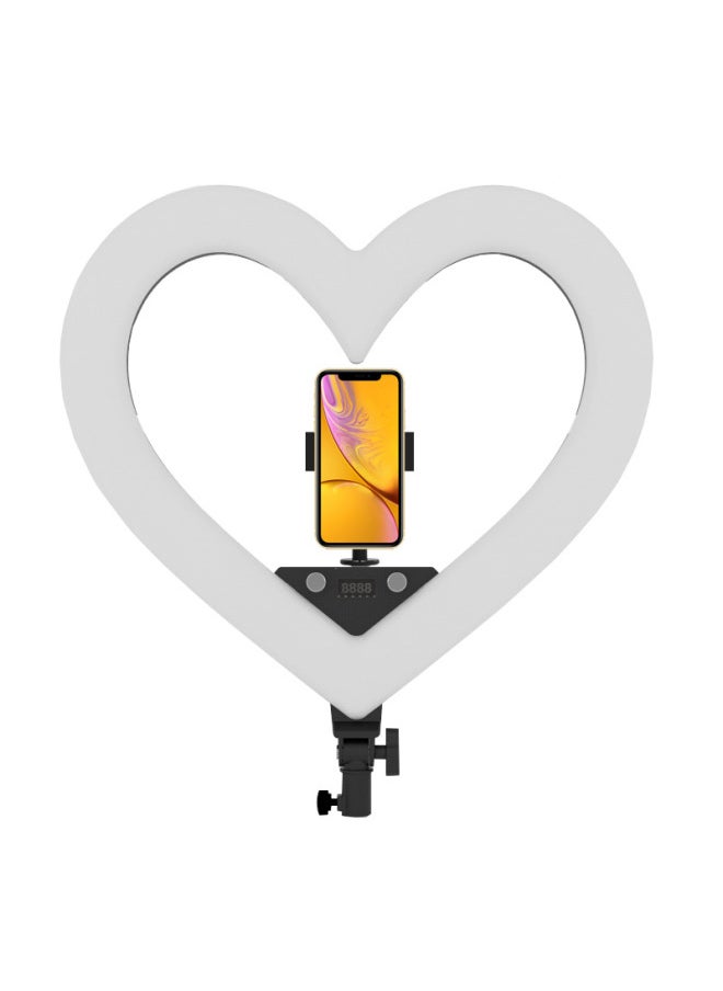 Generic 19-inch RGB Seven-color Heart-shaped Live Light Fill Light Anchor Beauty And Skin Rejuvenation Internet Celebrity Ring Beauty Light Photography Light-Specifications:2.1 M Conventional Support  - Image 4