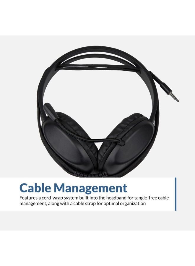 Cyber Acoustics 3.5mm Stereo Headset with Headphones and Noise Cancelling Microphone for PCs, Tablets, and Cell Phones in The Office, Classroom or Home (AC-4000) - Image 5