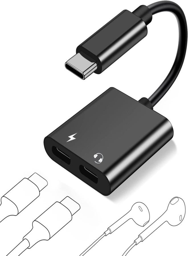 LecLooc USB C Splitter for iPhone 15, Dual USB C Audio and Charge Adapter 60W Fast Charge Fit with iPhone 15 Pro Max Plus, Galaxy S23 S22 Ultra/S21/Note 20, Google Pixel 7 6 Pro 5, i-Pad Pro (Not for Data) - Image 1