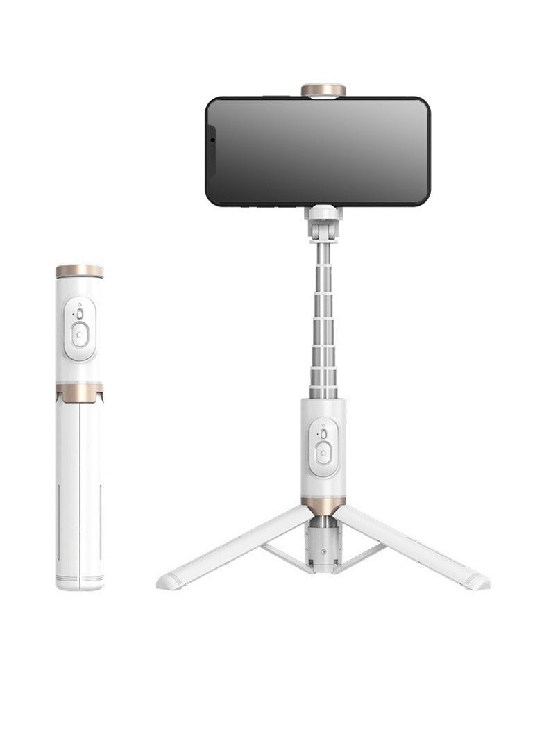 Q12 Selfie Stick, 360 Degree Rotating Cell Phone Stabilizer Selfie Stick, Handheld Anti Shake Live Photo Tripod, Mobile Phone Live Desktop Floor Stand, (1pc, White, Without Fill Light)