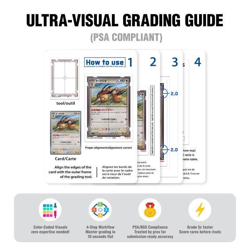 Flinduy Anime Collectible Cards Grading Tool with Cleaning Kit, PSA Standard Size Centering System for Standard Trading Cards, Precision Centering Grading Tools Setâ€‹ - Image 5