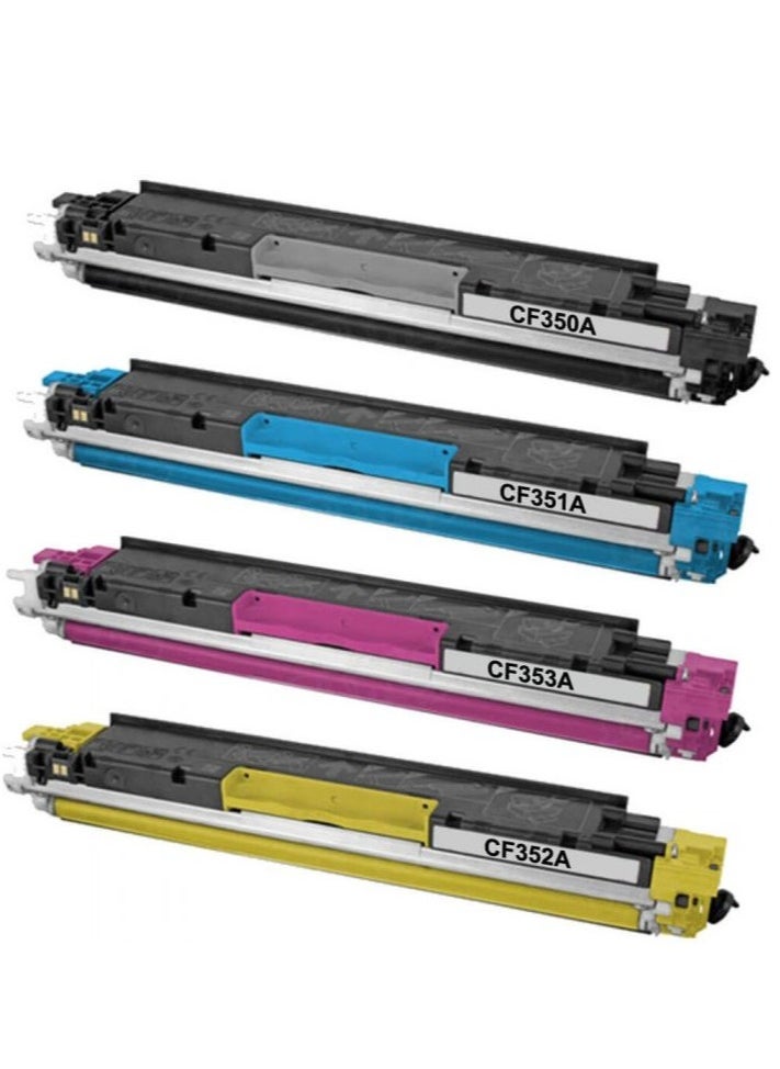 ALL COLOR - Toner Cartridge 130A Full Set Replacement for HP 130A CF350A CF351A CF352A CF353A use with HP Color Laserjet Pro MFP M176/176n M177/177fw (Black, Cyan, Magenta, Yellow, 4-Pack) - Image 1