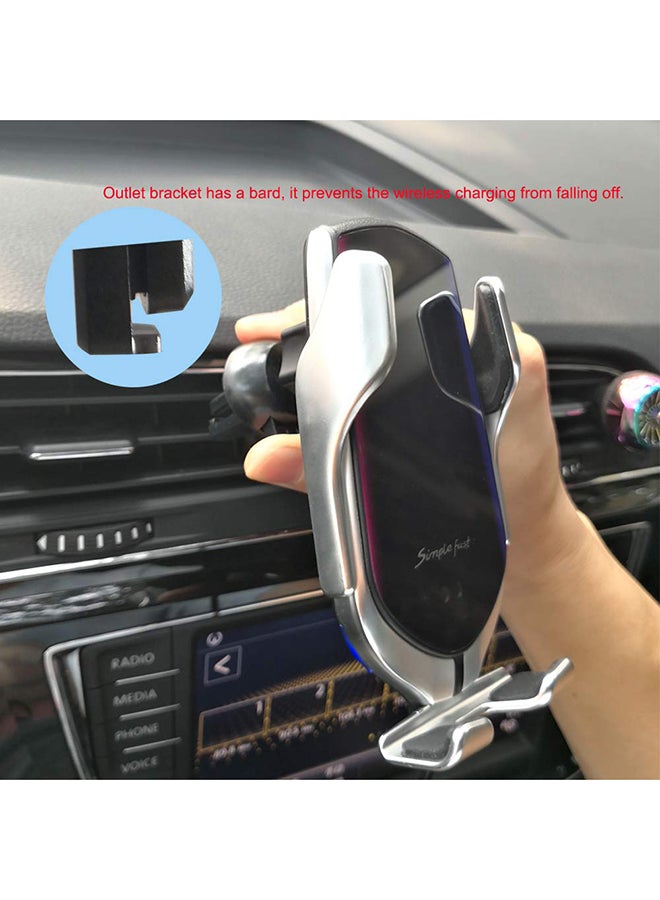 حامل هاتف للسيارة بشاحن لاسلكي مزود بجهاز استشعار ذكي ذهبي - Image 2