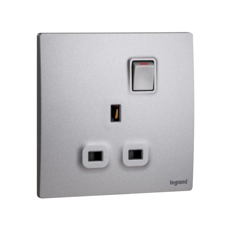 Legrand 13A 1G Switch Socket - Mallia Senses Dark Silver