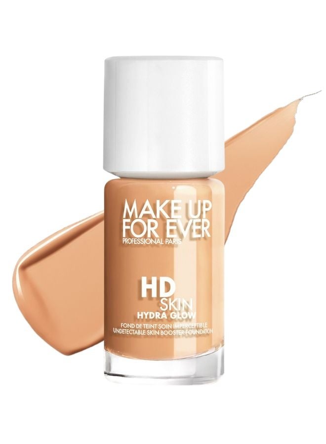 MAKE UP FOR EVER HD Skin Hydra Glow Hydrating Foundation with Hyaluronic Acid 30ml / 1oz – Shade 2R24 Cool Nude – For Medium Skin with Rosy Undertones - Image 1