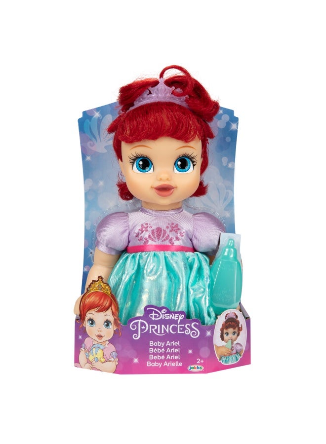 Disney Princess دمية بيبي أميرة ديزني ديلوكس أرييل، 12 بوصة | دمية أزياء | دمية قابلة للجمع | لعب تمثيلي | تنكر | هدية للأطفال - Image 1