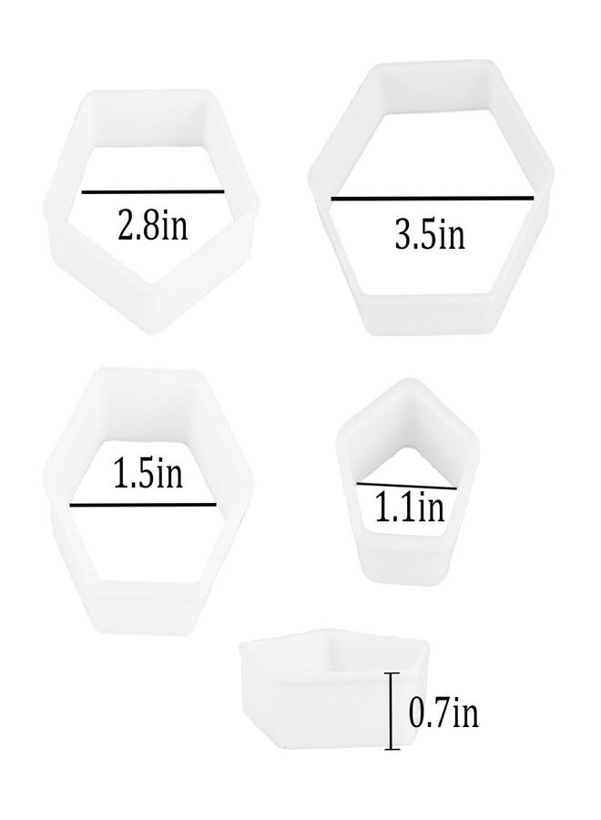 PKEAFC 8 Pcs Soccer Ball Hexagon Cookie Cutter - 4 Sizes Soccer Cookie CutterPattern Cake Topper Soccer Cookie Cutter Set for Baking Cake Decorations - Image 2