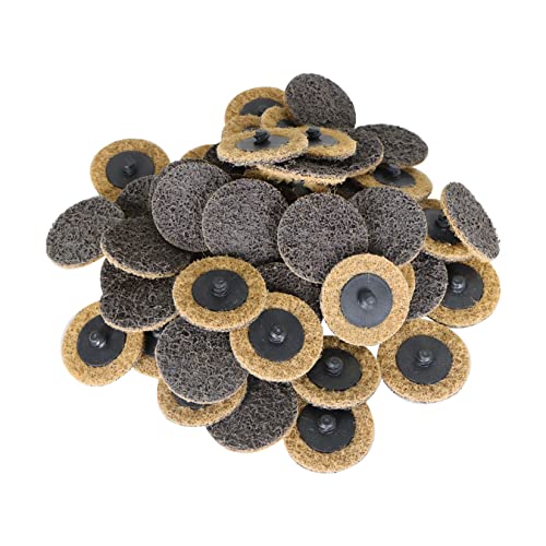 findmall 50Pcs 2 Inch Brown Quick Change Surface Prep Conditioning Discs, Coarse Grit for Cleaning, Finishing and Deburring on All Metals - Image 1