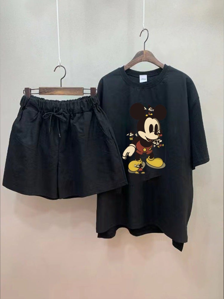 2024 Summer Casual Chic Korean Two-Piece Set for Women Black  - Image 1