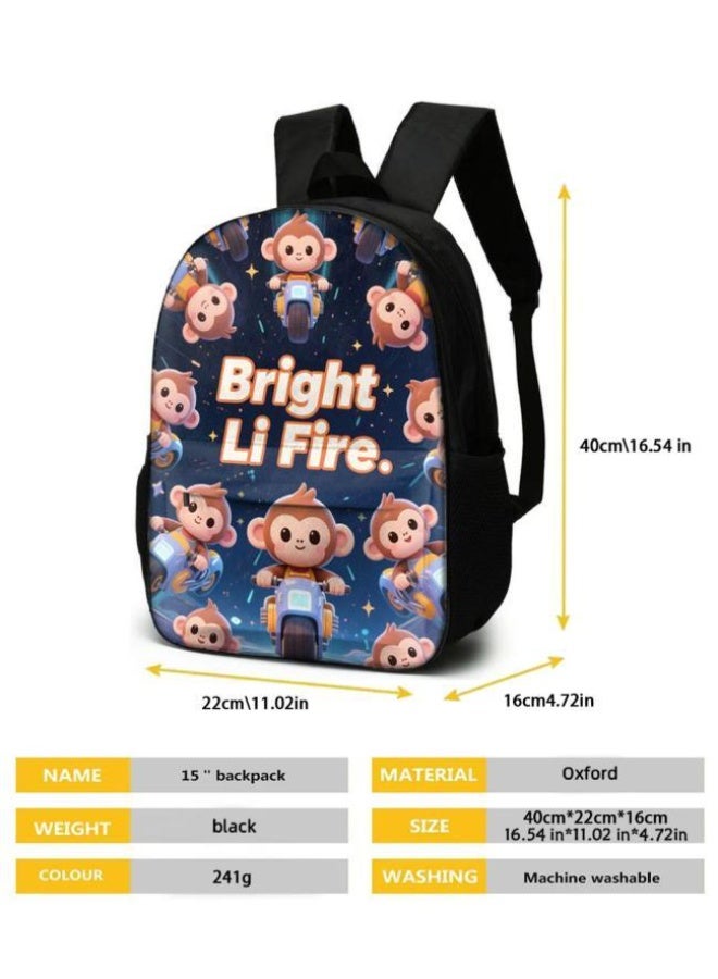 واضح من النار حقيبة كرتونية من ثلاث قطع، يسهل التعامل معها في مناسبات مختلفة (متوفرة للطلاب والأطفال والأصدقاء في النزهايات وتسلق الجبال والتعليم المدرسي وما إلى ذلك) | الكتفين + حقائب اليد + حقائب القرطاسية | موسم العودة إلى المدرسة / هدايا المهرجان - 58 - Image 5