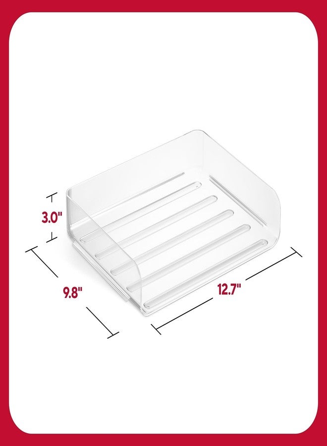 TRU RED Side‑Load Stackable Plastic Letter Tray, Clear, 6‑Pack - Desktop Paper Organizer for Office Files & Documents - Image 2