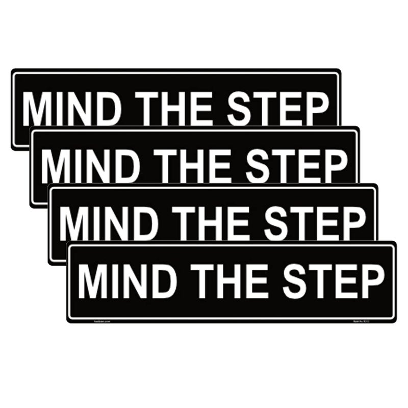 Haobase 4 Pcs Mind The Step Sign Sticker 20 cm x 5 cm Self Adhesive Vinyl - Image 2