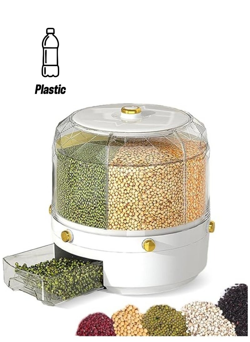 otating Food Dispenser Travel Bucket Rice Storage Tank Sealed Grain Container Storage Box - Image 1