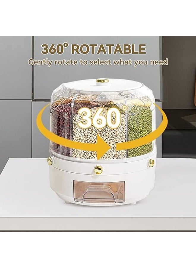 otating Food Dispenser Travel Bucket Rice Storage Tank Sealed Grain Container Storage Box - Image 2