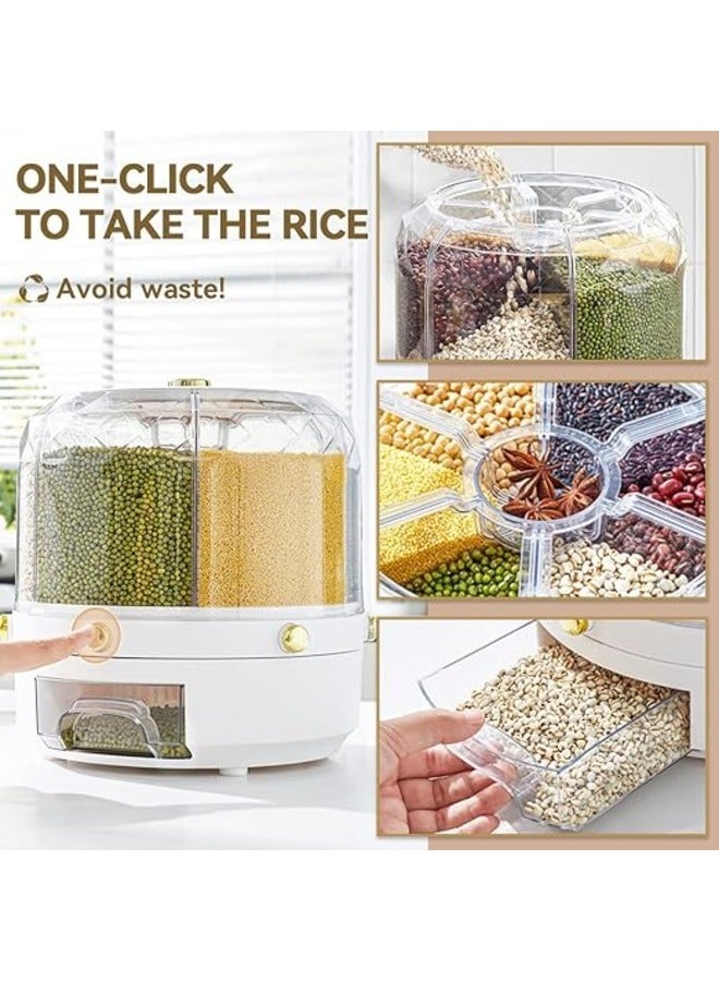 otating Food Dispenser Travel Bucket Rice Storage Tank Sealed Grain Container Storage Box - Image 4